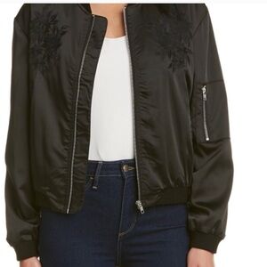 Lunik Satin Women's Black Bomber Jacket